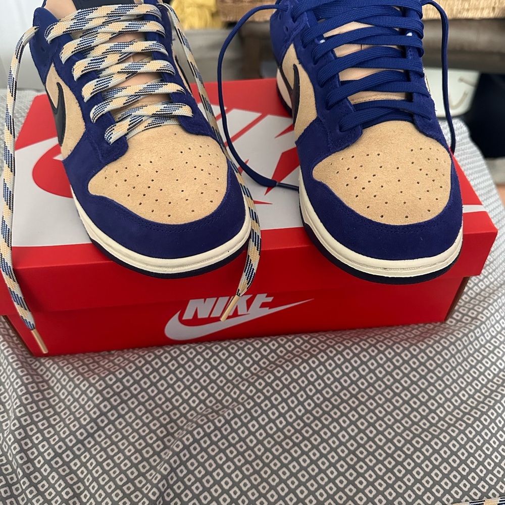 Nike Blue and Tan Sneakers Classic Design